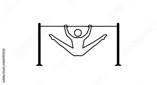 Person exercising on a horizontal bar