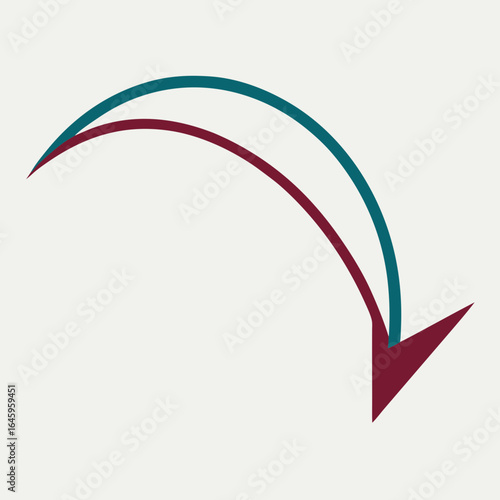 Dual curved arrow pointing downward