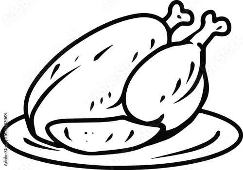 vector illustration of a chicken thanksgiving