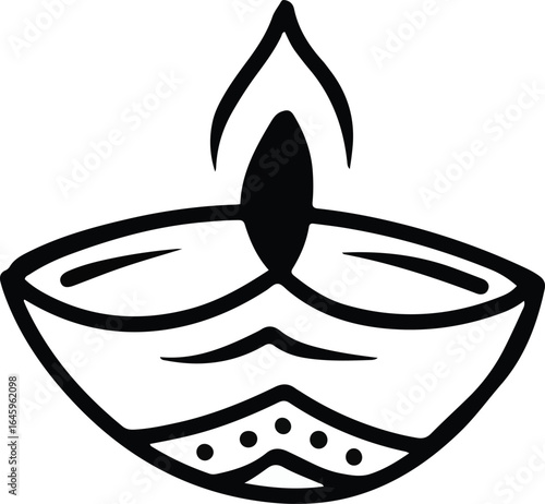 vector illustration of a black silhouette diwali