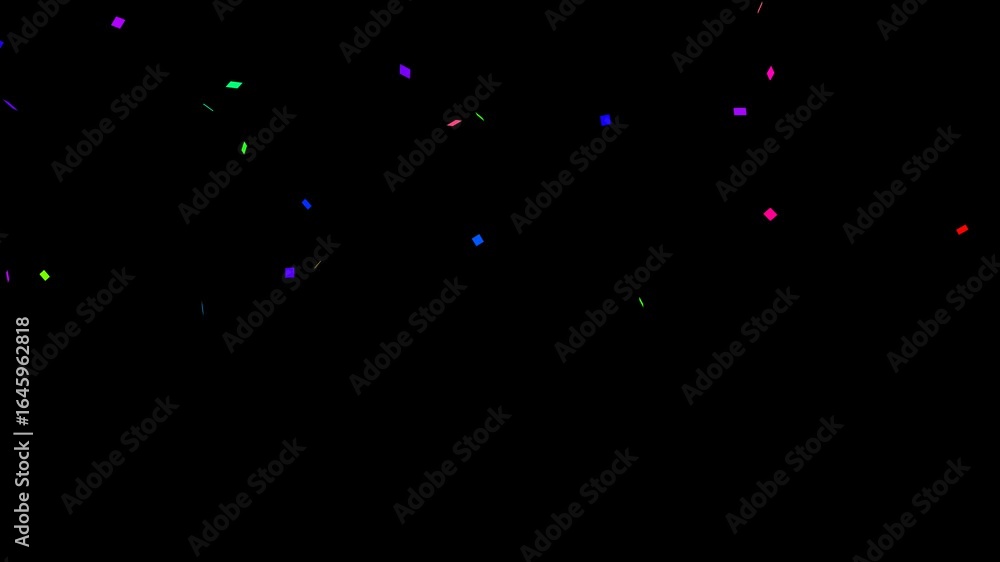 Rainbow confetti falling on black background, 4K celebration video Rainbow confetti falling on black background, 4K celebration video