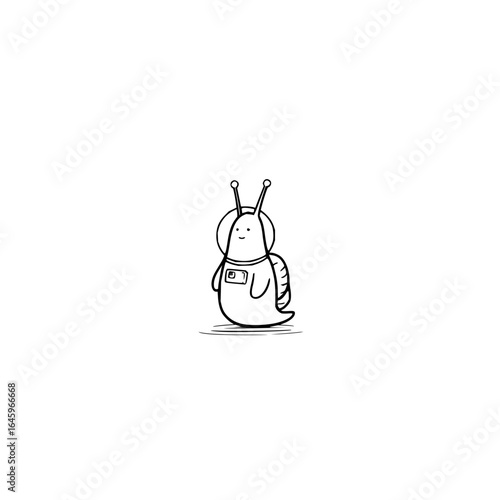 Snail astronaut in space exploring galaxy with cute snail in spacesuit and helmet vector illustration