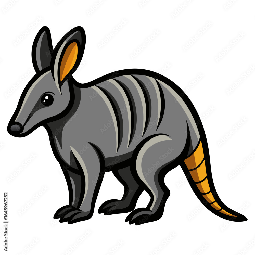 Fototapeta premium Sleek Aardvark Vector Design White Background