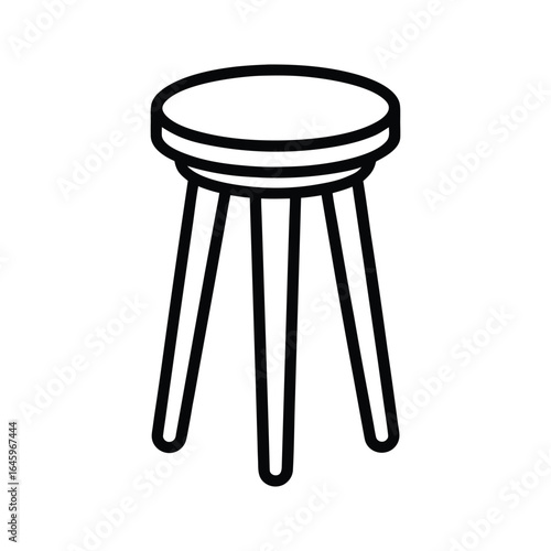 wooden stool line art