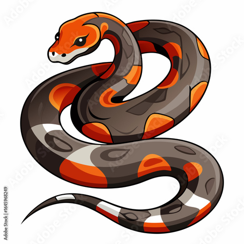 Sleek Boa Constrictor Vector Design White Background