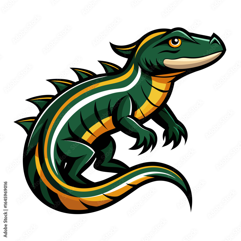 Obraz premium Sleek Caiman Vector Design White Background