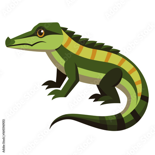 Sleek Caiman Vector Design White Background