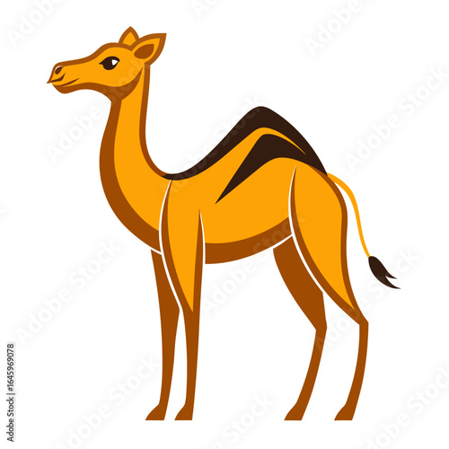 Sleek Camel Vector Design White Background