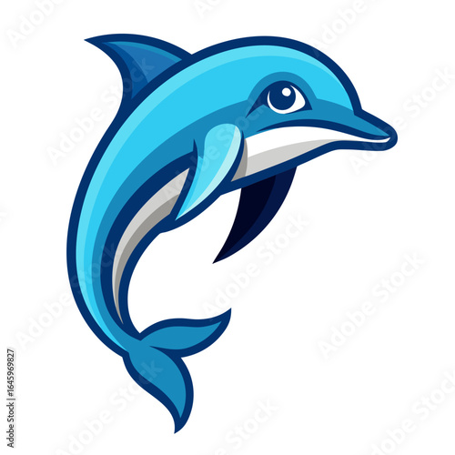 Sleek Dolphin Vector Design White Background