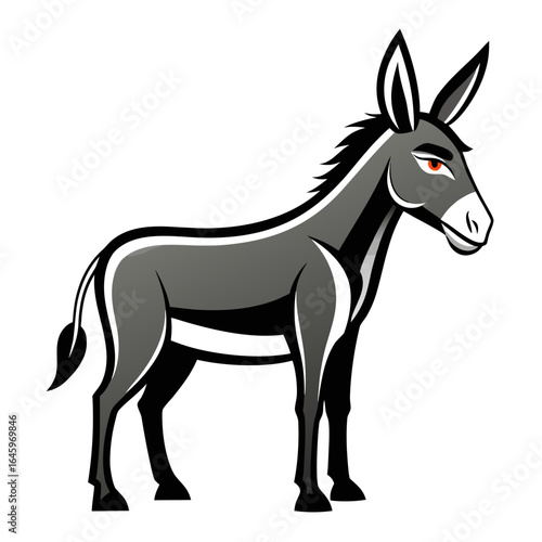 Sleek Donkey Vector Design White Background