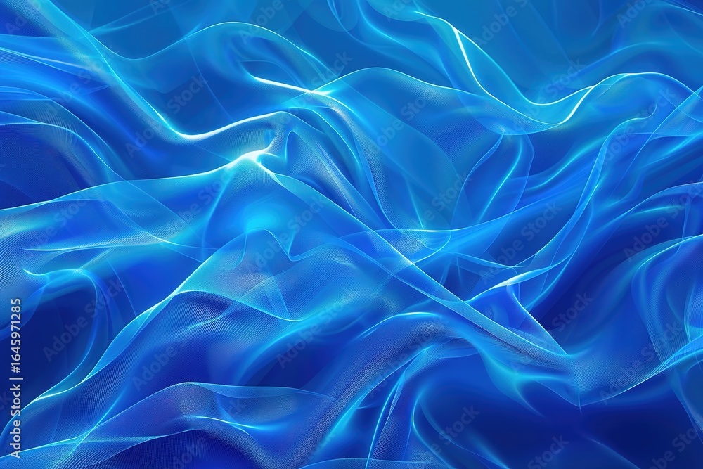 Obraz premium Abstract blue flowing fabric texture