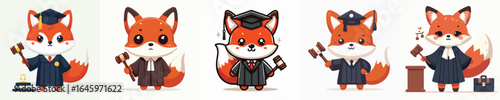 funny vector fox in judge costume