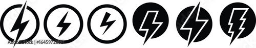 Free Download Lightning Bolt Icon Set or Electric Power Icon and Energy Concept - GFXLoad
