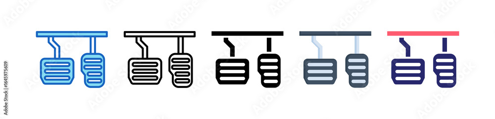 Brake Pedal Multiple Style Icon Set Collection. Brake Pedal Multiple Style Icon Set Collection.