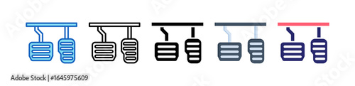 Brake Pedal Multiple Style Icon Set Collection. 
