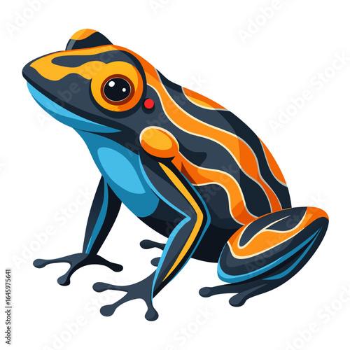 Sleek Poison Dart Frog Vector Design White Background