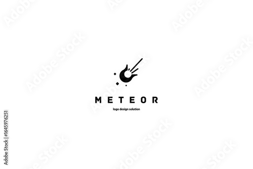 Template logo design solution with meteor simple image
