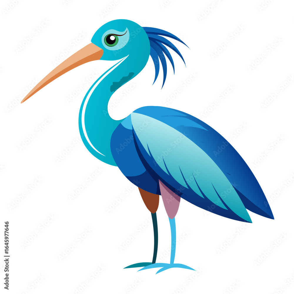 Fototapeta premium Sleek Spoonbill Vector Design White Background