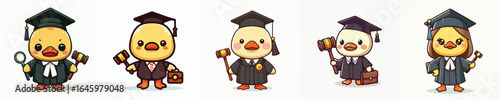 cute vector of duck in judge costume