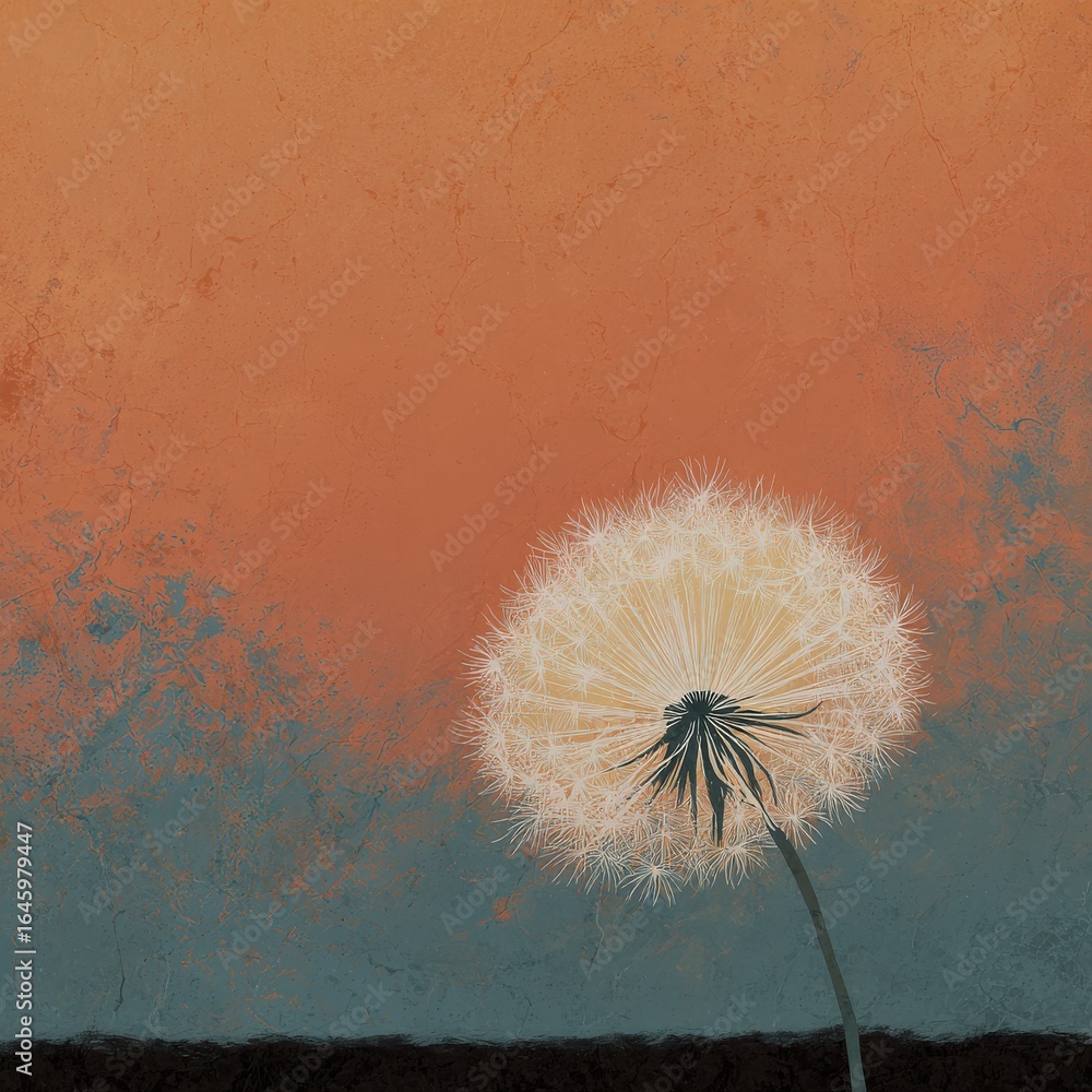 Fototapeta premium dandelion on a abstract background