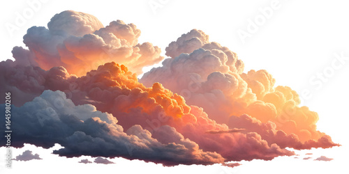 realistic fluffy clouds white background  