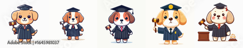 funny vector of dog in judge costume