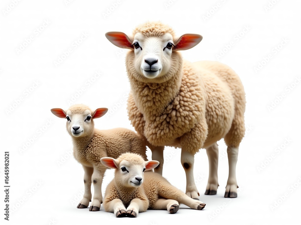 Fototapeta premium sheep and lambs