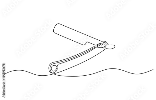Dangerous razor blade in one continuous line drawing vector illustration