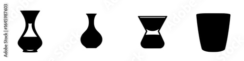 Various silhouettes of vases displayed on a white background, showcasing unique shapes and designs