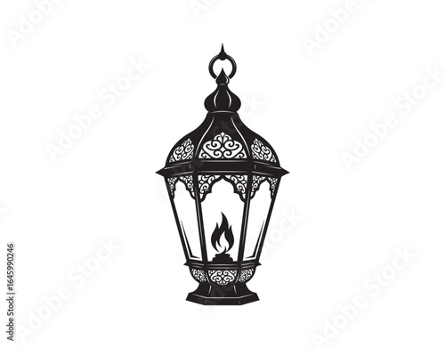 arabic lamp isolated on white background