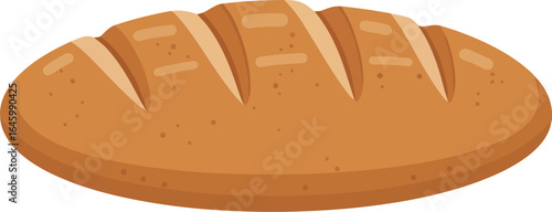 Freshly baked oval loaf of bread
