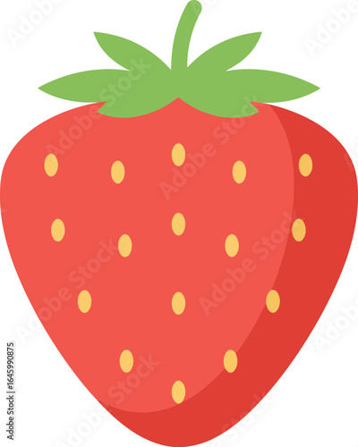 Vibrant red strawberry icon fresh fruit vector