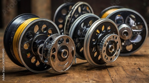 Close-Up of Mechanical Engine Components and Metal Gears