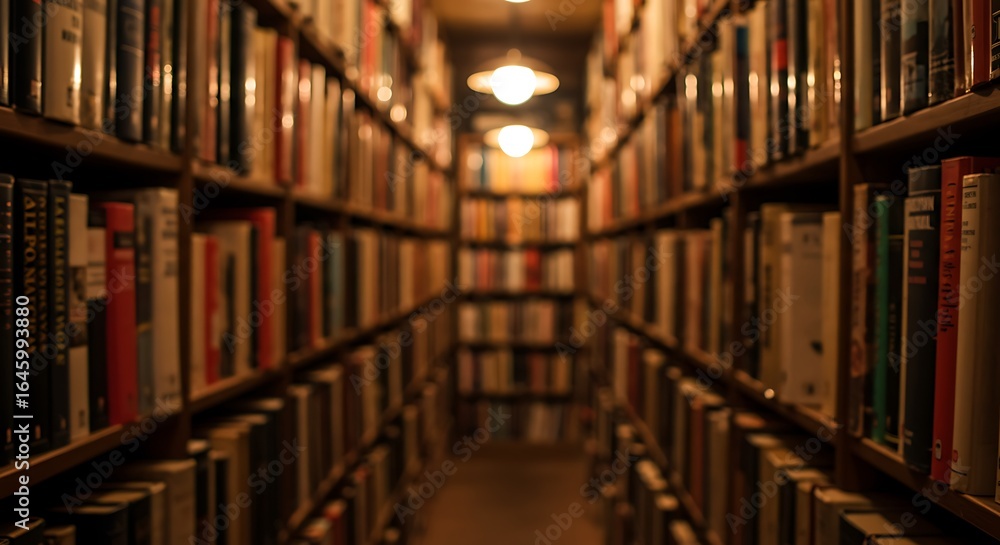 Fototapeta premium Endless Rows of Books in a Library