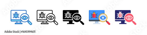 Vulnerability Scan Multiple Style Icon Set Collection. 