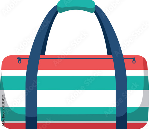 Striped duffle bag for travel and sports