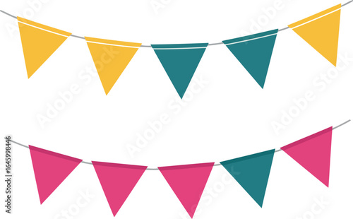 Colorful triangle bunting flags party decoration