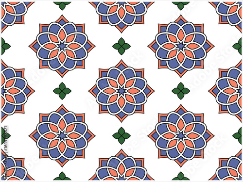Floral pattern blue coral green vector
