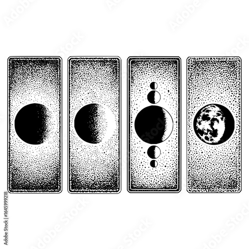 Moon phases lunar cycle astrology celestial astronomy night sky space science moonlit night moon art illustration