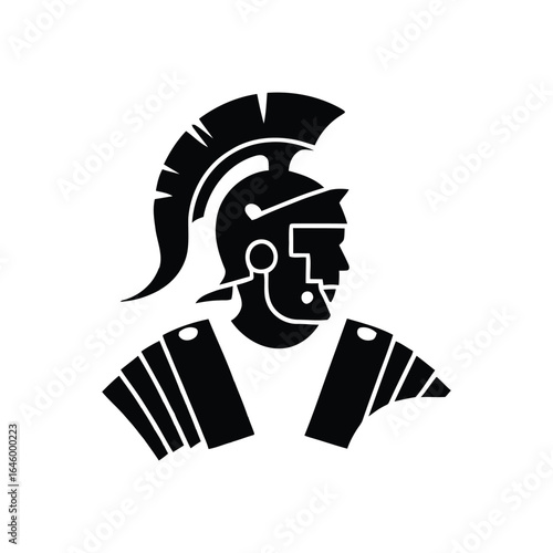 Roman soldier helmet profile warrior