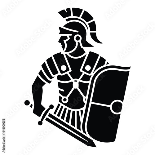 Roman soldier holding sword and shield warrior gladiator