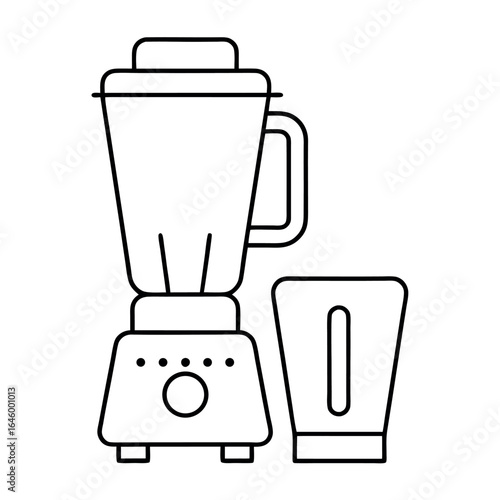 Simple line art illustration of a blender with a jar and base
