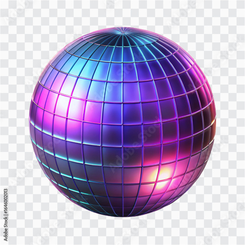 3D Neon Glow Disco Ball | Party Decoration, Music Icon & Nightlife Symbol