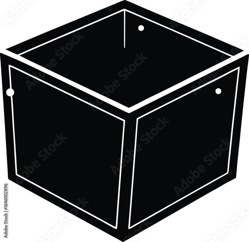 art box silhouette vector no details minimal cle.eps