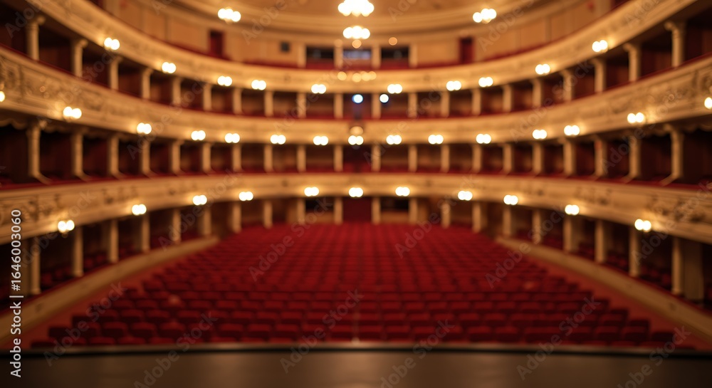 Obraz premium Empty ornate theater auditorium from the stage