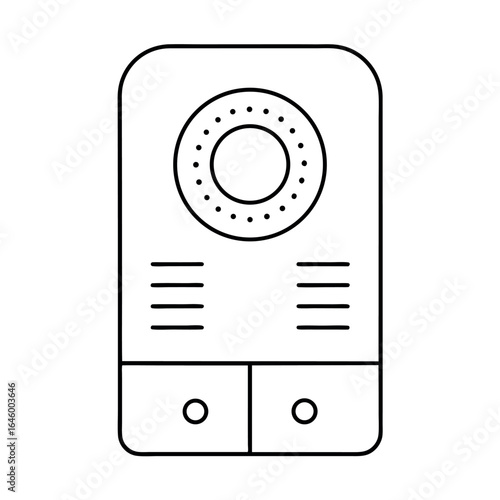 Minimalist smart air purifier with circular vent illustration