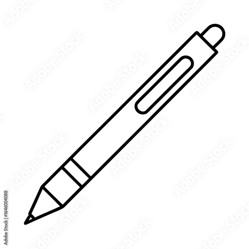 Minimalist clean line illustration of a smart pen with a stylus tip