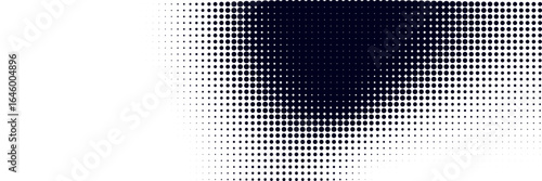 Half tone dot pattern background with texture and gradient fade effect. Pixel art overlay for pop design.
