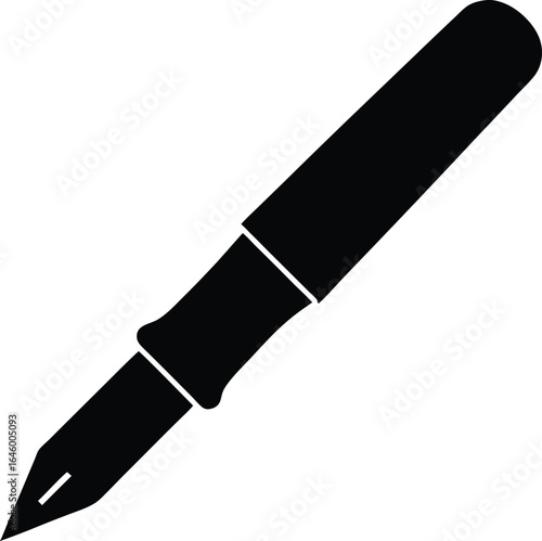 fountain pen silhouette vector no details minima.eps