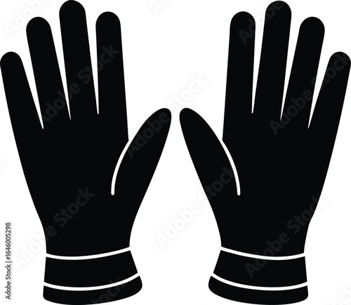 gloves silhouette vector no details minimal clea.eps